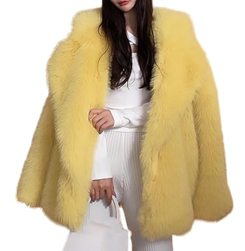 Fluffy Faux Fur Parka Outwear Overcoat,Puffy Long Coat Jackets Sweater with Sleeves