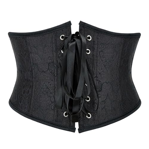 Corset court pour femme à lacets avec baleines sous la poitrine