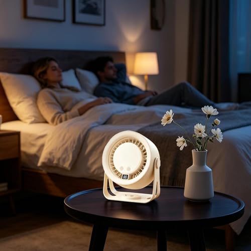 Ventilateur bureau multi vitesses avec lampe nuit USB et télécommande - 6