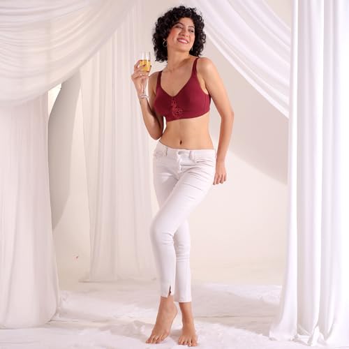 Image of Kalyani Chase Double Layered Cups Center Lace Full Coverage Seamless Bra