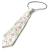 KAWAMOUSE Toddler Size (Happy Easter Various Eggs Bunnies) Pre-Tied Adjustable Novelty Necktie, Fashion Conversational Neck Strap Ties for Boys and Children, for Wedding Parties Events
