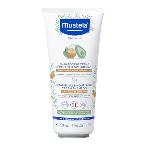 Mustela Detangling & Nourishing Conditioner - Natural Shea Butter & Avocado - Curly & Frizzy Hair - Dermatologist-tested & safe for Babies and Kids - 6.76 US Fl. Oz.