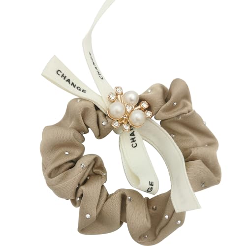 Flosius 6 Pcs Satin Hair Scrunchies for Women Soft Silk Like Hair Ties Medium Scrunchies Cute Ponytail Holders Hair Accessories Fashion Elastic Hair Bands for Girls (C) — view 3