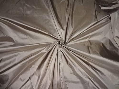 Tissu taffetas 100% pure soie marron poudré en 137 cm de large au yard