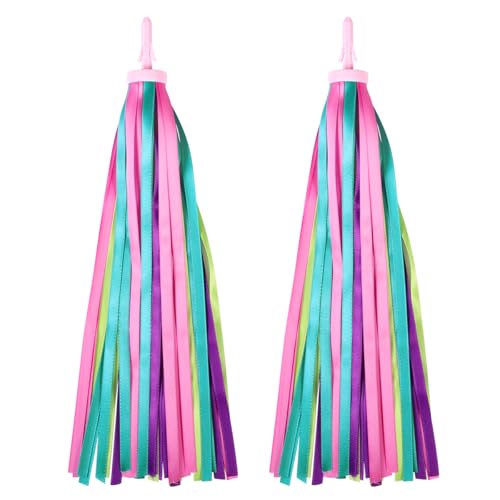 Bike Handlebar Streamers Colorful Bike Streamers Handlebar Ribbons Tassels for Kids Bike Bicycle Baby Carrier Kids Bike Accessories 1Pair