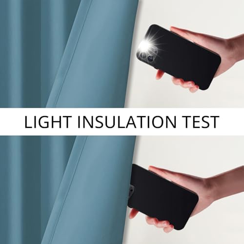 Image of Cloth Fusion 75% Blackout Door Curtains 9 Feet Long Set of 2, Room Darkening Parda with Stainless Steel Grommets for Home Decor (9x4 Feet, Sky Blue)