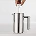 Highwin Small Stainless Steel French Press, 12oz Dual-Filter Coffee Plunger Pot Brewer and Maker for Individual Serving, Silver