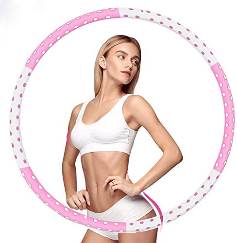 Azanaz Fitness hoelahoep voor volwassenen, afneembaar ontwerp, met 5 mm schuim van roestvrij staal, voor fitnesstraining, 1,2-5 kg erger maken