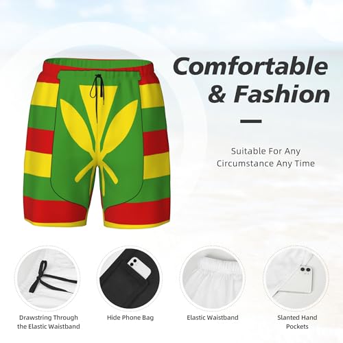 Short de plage à séchage rapide avec doublure compression homme maillot hawaïen