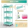 Goovilla 4 Tier Rolling Utility Cart Organizer with Removable Drawer, Stable and Sturdy Blue Rolling Storage Carts with 2 Lockable Wheels for Bathroom, Kitchen, Snack, Craft, Makeup, Baby Essentials #3