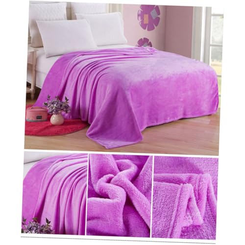 Manta de franela polar morada para sofá y ropa de cama suave 3
