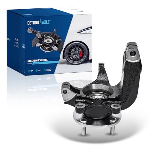 Detroit Axle - Front Left Steering Knuckle for 2006-2011 Ford Focus 2007 2008 2009 2010 Driver Side Complete Steering Knuckle & Wheel Bearing Hub Assembly Replacement