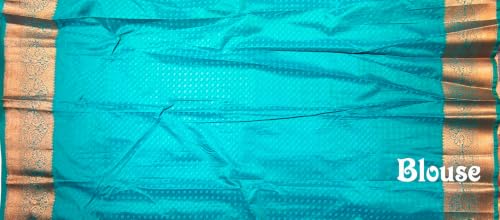 Image of VFCollections Women's Traditional Handloom Kanchipuram Silk Saree | Rich Zari Woven Design | Unstitched Blouse Piece