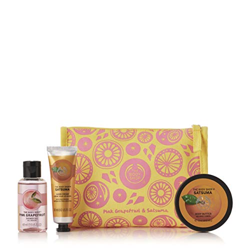The Body Shop Citrus Beauty Bag Gift Set, Includes Our Signature Satsuma Body Butter, Satsuma Hand Cream, & Pink Grapefruit Shower Gel