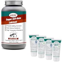 Keze Brake Grease Copper Anti Seize Lubricant 8 oz 1 Pack and Silicone Grease with PTFE 1 oz 4 Pack
