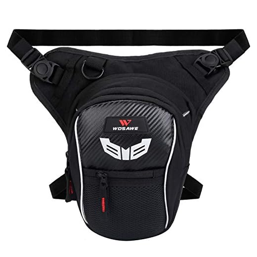 Fansport Bolso para Piernas, Motocicleta Bolso de Pierna Impermeable para Hombre rinonera piernera Moto riñonera Motorista Pierna