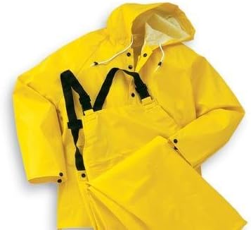 DUNLOPONGUARD 76052 PVC on Polyester Bib Overall with Snap Fly Front, Size XL