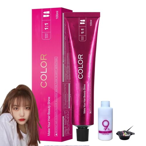 Tinte de cabello de luxuria sin blanqueamiento - tinte de cabello color shoupin, tinte de cabello shecolo, sin pelos blanqueadores nutritivos para colorear tinte, sin daño (643-Orange Brown)