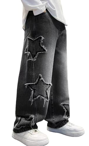 Pantalones vaqueros para niños con bolsillos cargo y cintura elástica cómoda