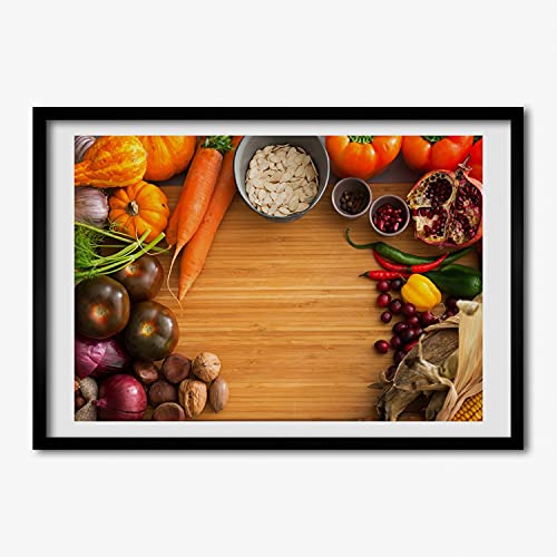 Cadre photo 70x50 légumes d'automne pour mur terne
