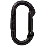 Omega Pacific Carabiner Oval, Non Locking, Black, USA Made, ISO Cold Forged Aircraft Aluminum Alloy for Climbing, Safety, Rescue, Industrial, and Arborist Uses