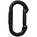 Omega Pacific Carabiner Oval, Non Locking, Black, USA Made, ISO Cold Forged Aircraft Aluminum Alloy for Climbing, Safety, Rescue, Industrial, and Arborist Uses