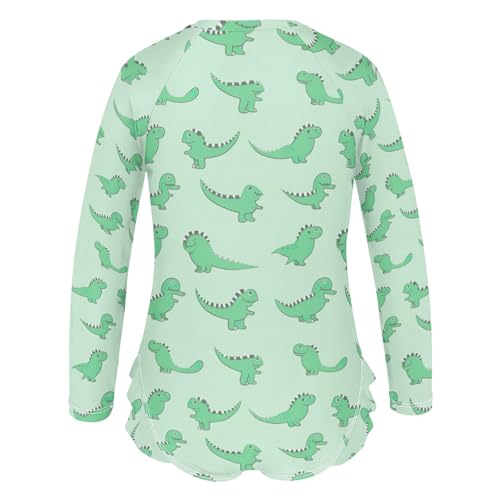 Cute Dinosaur Dino Girls Long Sleeve One-Piece Swimsuit UV Protection Quick Dry Swimwear Bathing Suit 208571853