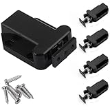 Chiavistello a pressione per apertura a pressione, chiusura a scatto per cassetti e ante senza maniglie, confezione da 4 pezzi in ABS nero