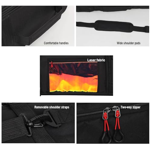 Bolsa con ruedas para snowboard y esquís dobles plegable 6
