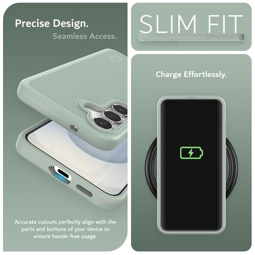 TUDIA MergeGrip Designed for Samsung Galaxy S25 FE Case (2025), [Military-Grade] Dual-Layer Shockproof Slim Heavy Duty Protective Phone Cover (Green Lily) by TUDIA - Image 5
