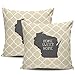 2 Pezzi Copri Cuscini Beige E Bianco Marocco Home Sweet Home Wisconsin Federe Quadrate Caso Federa Decorativi Copricuscini per Auto, Casa, Soggiorno, 45X45Cm