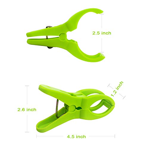 Higift 8 Pack Beach Towel Clips For Beach Chairs Cruise Chairs Jumbo Size,Heavy Duty Pool Towel Beach Chair Clips For Towel Holder For Pool Chairs Lounge In Bright Colors-Stop Towels From Blowing Away #TOP3