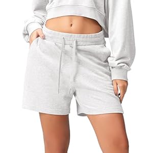 ODODOS Women’s Sweat Shorts 5″ Cotton French Terry High Waist Workout Casual Lounge Shorts with Pockets