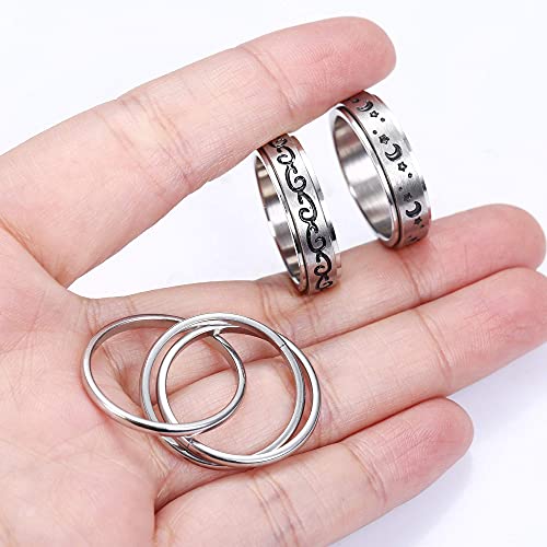 Jstyle Stainless Steel Spinner Rings For Anxiety Fidget Band Rings For Women Moon Star Sun Ring Celtic Stress Relieving Reduce Anxiety Size 9 #TOP4
