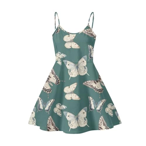 Image of Spaghetti Strap Midi Satin Dresses Summer Sleeveless Sundree Women Girl Beach Party Swing Dress