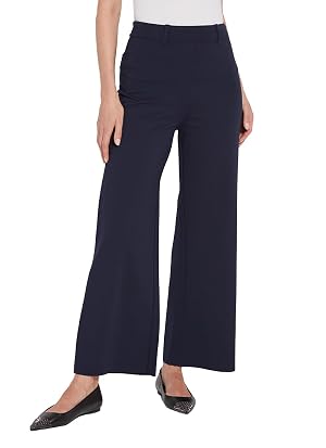 Lyss Erin Womens High Waisted Wide Leg Dress Pants Stretch Ponte Loose Dress Pants for Women Made with