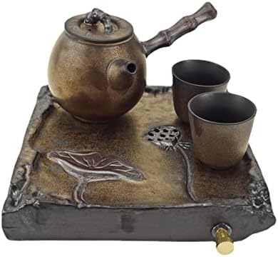 KKEKOS Juego de tetera japonesa vintage china juego de tetera de porcelana de hierro con bandeja de té con taza de té