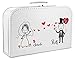 Livingstyle & Wanddesign Personalisierter Koffer zur Hochzeit in weiß mit Brautpaar