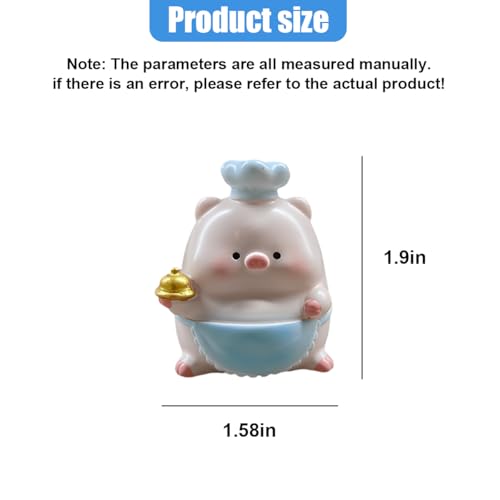 Tuxihapp Cute Pig Car Dashboard Decoration – Resin Mini Piggy Ornament for Vehicle Interior, Funny Rear View Mirror & Desktop Decoration for Women Men Presents, Car Dash Accessory (Cook)