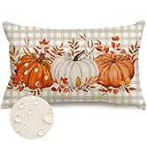RABUSOFA Fall Outdoor Pillows 12x20 Inch Outdoor Waterproof Autumn Decorations for Home Gray Buff...