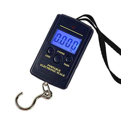 Preisvergleich Produktbild BOLLAER Elektronische Angelwaage, LCD-Digitalgewicht, Gepäckwaage, 88 lb / 40 kg, einfache Hängewaage, elektronisches Waage, digital, AAA-Batterien im Lieferumfang enthalten