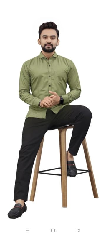 Image of Mens Solid Slim Fit Shirt | Formal Shirts | Men Office Wear | Formal Shirts for Men Office Wear Branded 102-Plain Shirt