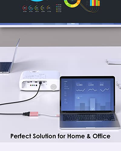 Lention Usb C To Vga Cable Adapter,Type C To Vga Monitor Converter Compatible 2023-2016 Macbook Pro 13/15/16,New Mac/Macbook Air/Surface,Ipad Chromebook,Galaxy,Dell Xps,Phone,More(1080Vga, Rose Gold) #TOP4