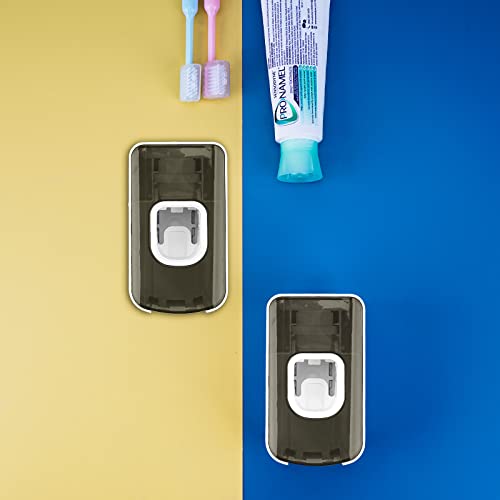 Luexbox SHYPJJL105 2 Slot Toothbrush Holder And Toothpaste Dispenser Wall Mounted thumb #4