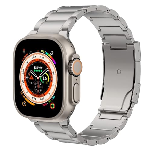Bracelet en titane pour Watch Band 49mm 45mm 44mm avec boucle déployante iWatch Ultra2 SE