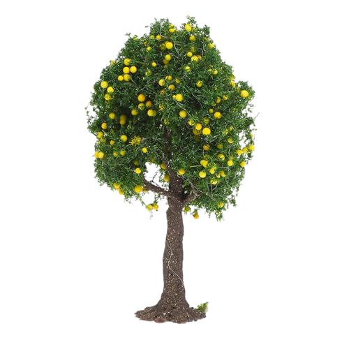 LALAFINA ミニチュア景観樹木 黄果付き緑葉模型 列車模型アクセサリー 道ジオラマ ミニチュアベース 風景装飾