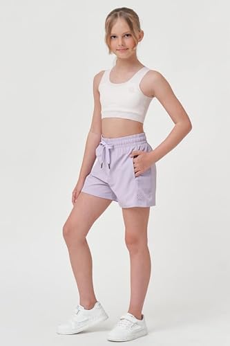 T.H.L.S Meninas Shorts Esportivos Com Forro De Elastano, Secagem Rápida, Para Corrida E Fitness, Ado