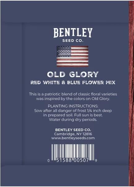 Miniatura 2 de Bentley Seeds Old Glory Flower Mix - Paquetes de semillas de bandera estadounidense prellenados - 25 paquetes anuales de semillas de flores