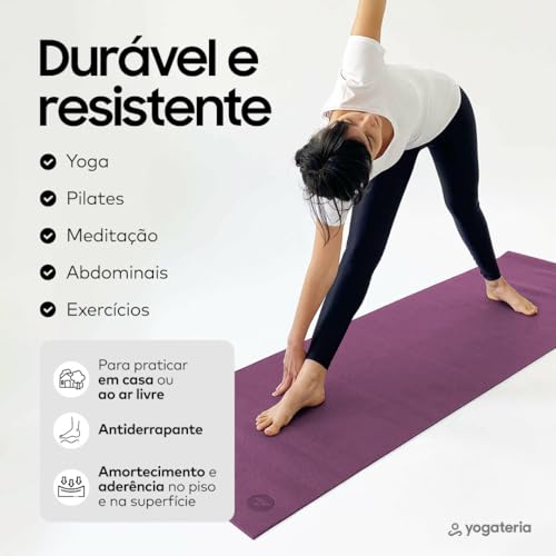 YOGATERIA Bodhi Tapete Yoga Asana | PVC ECO | 4,5 mm espessura | Treino Ginástica e Pilates | Macio