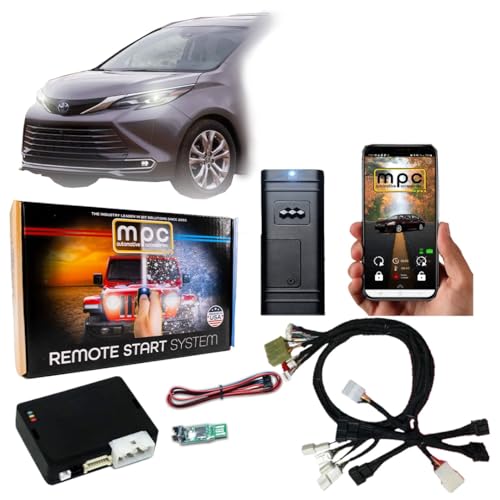 MPC Remote Starter with Smartphone Control Compatible with 2021-2025 Toyota Sienna Hybrid Push-to-Start | Smartphone or Factory Key Fob Activated - Firmware Preloaded - USA Tech Support